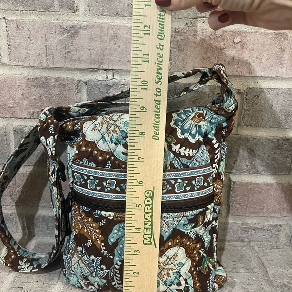 Vera Bradley Brown and Blue Floral Crossbody Bag - Picture 4 of 11